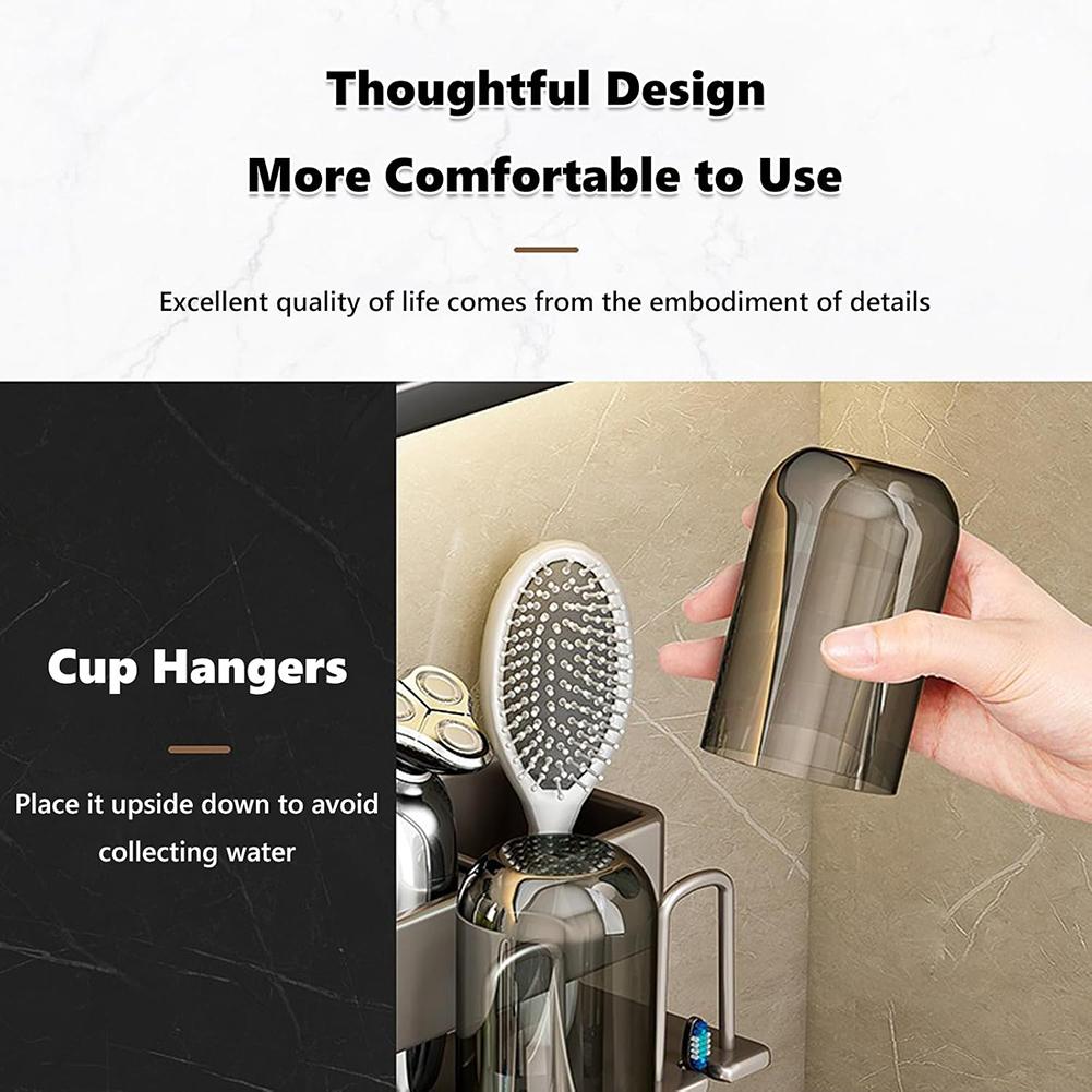 Compatible With Electric Toothbrushes Toothbrush Holder Wall-Mounted Rack