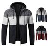 Autumn and Winter New Men's Clothing Gradual Change Fleece Thickened Sweater Large Size Slim Jacket Cardigan Hooded Jacket