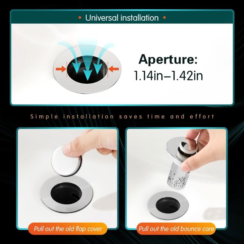 Kitchen Sink Drain Basket Anticlogging Drain Stoppers Bounce Cores Sink Strainer Wash Basins Drain Filter Easy to Use