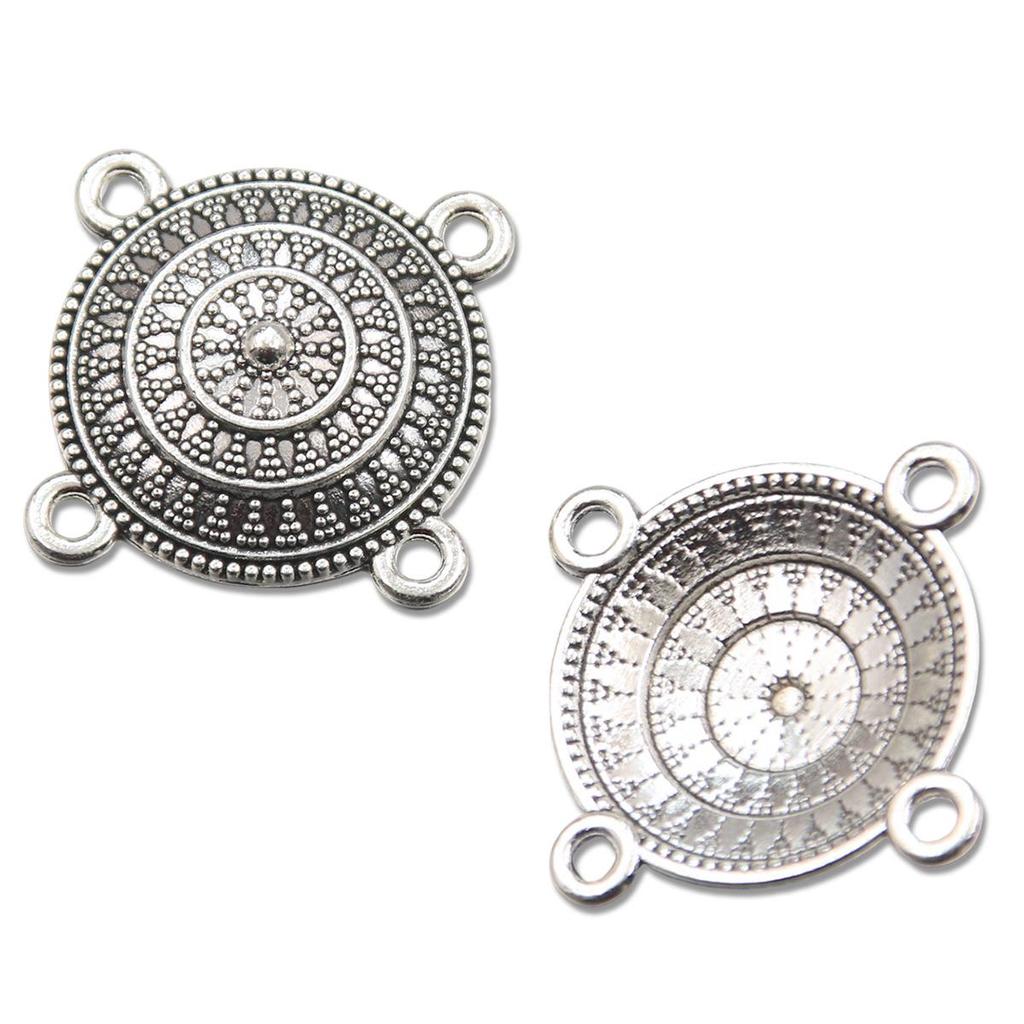 Connettore a Fiore Vuoto Retrò in 6 Stili e 2 Colori: Accessori per Gioielli Fai da Te in Lega di Zinco, Stile Etnico