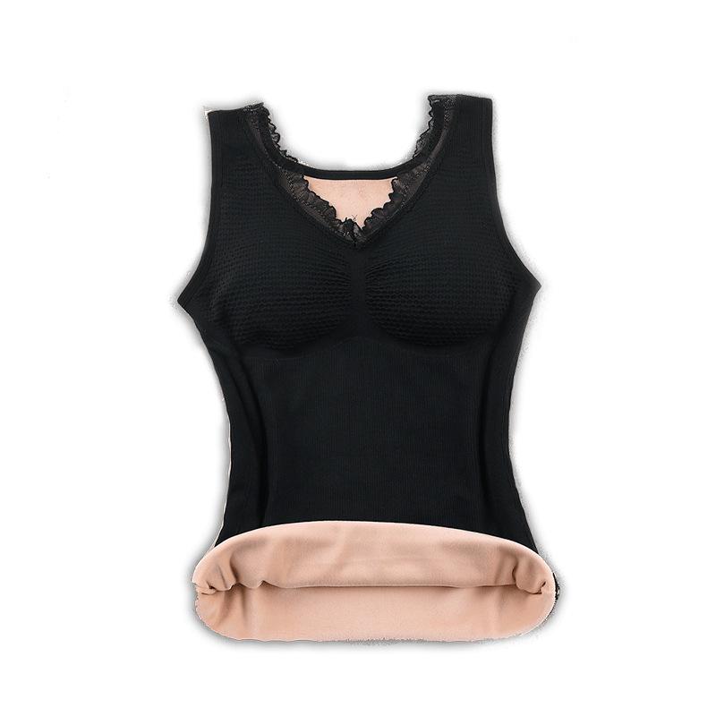 Women's Warm Autumn/Winter Fleece-Lined Elastic Vest with Chest Pads