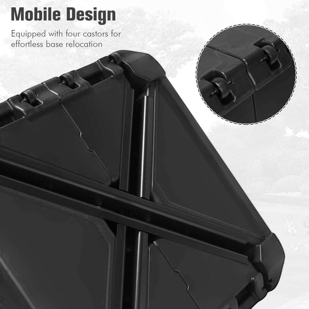 1PC Cantilever Umbrella Stand Base with Wheels Fillable Parasol Base Outdoor Furniture Parts for Yard Garden Fishing Beach