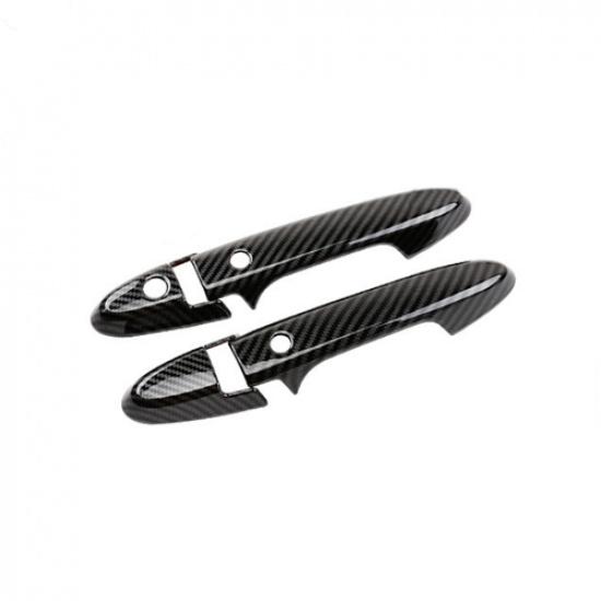 Carbon Fiber Front Door Handles Cover Trim 4pcs For Honda HR-V HRV 2016-