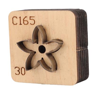 Leather Cutting Mold with   Wood Base Flower Shape Punching Die for Making Pendants Crafting Projects