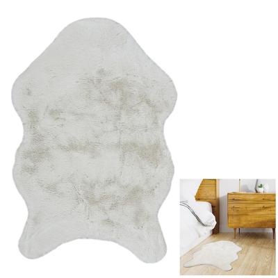 [A0556] - Ecru 'Scarlett' Fur Rug - 90x60 Cm