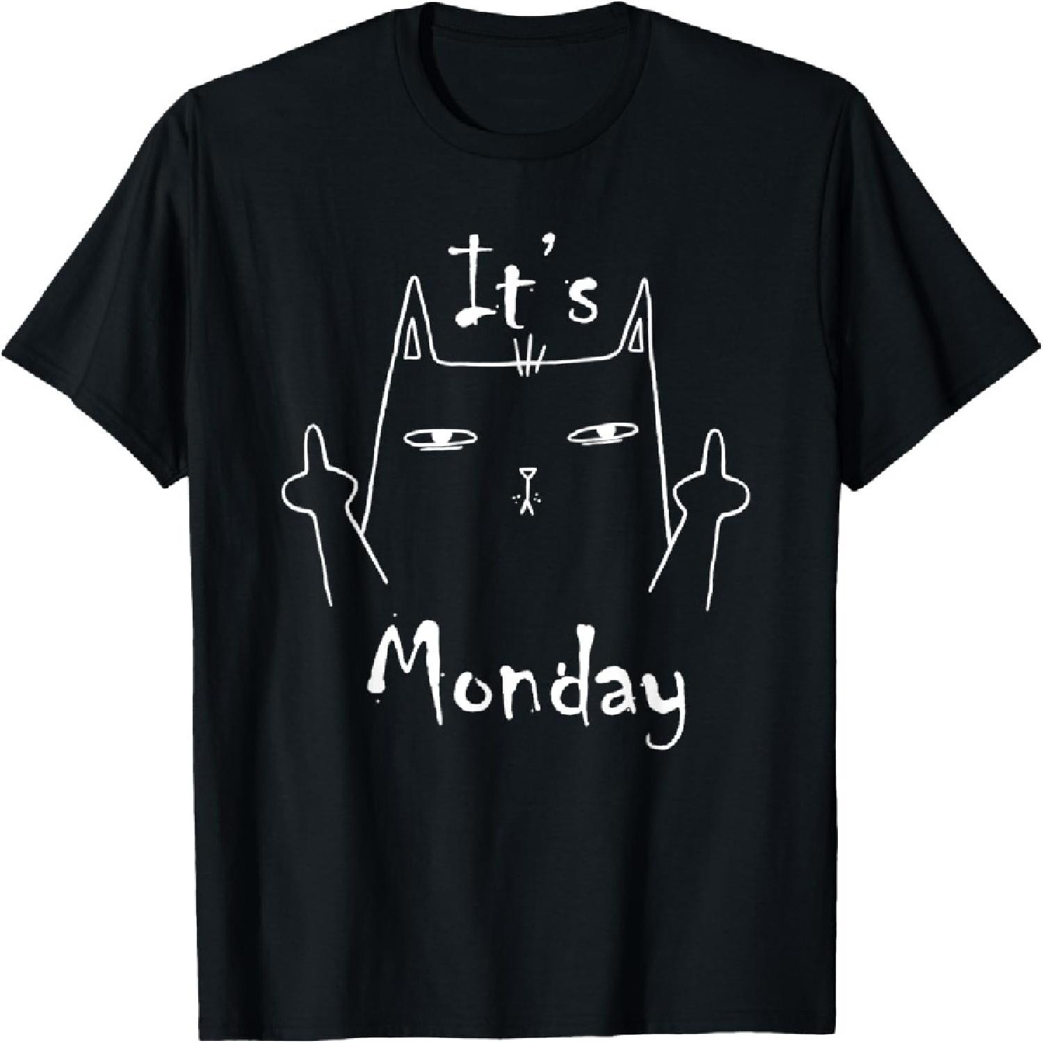 

A cat giving two middle fingers because it s Monday T-Shirt for Men Women XXXXXL різнокольоровий