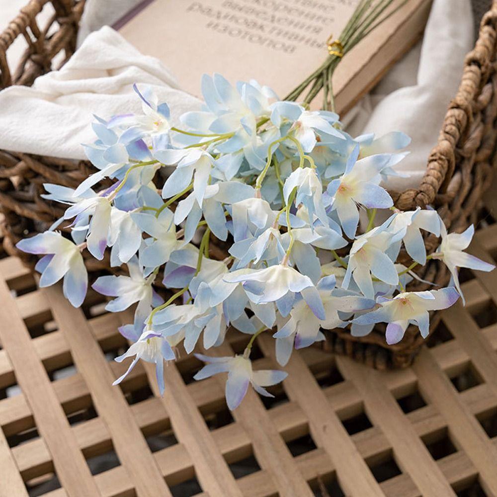 10pcs Plastic Artificial Oncidium Flower Realistic Fake Flowers  Holiday Party Wedding