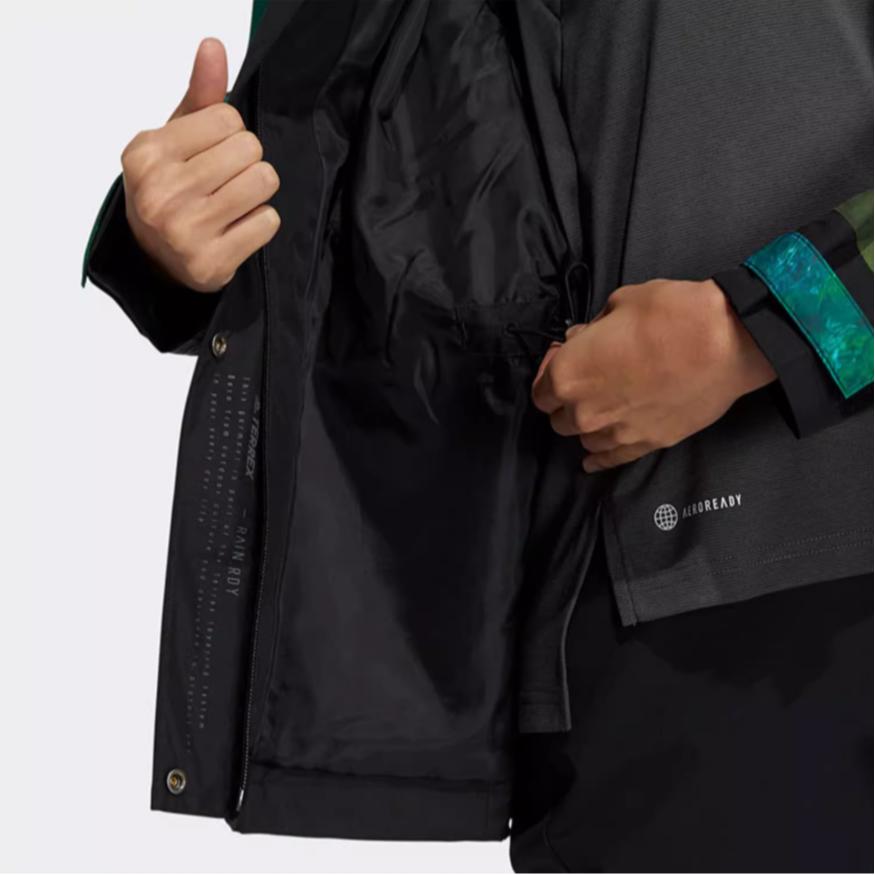 Adidas Terrex Hooded Casual Windbreaker Women Jackets Green HE5221