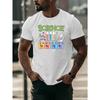 European Sizes Men's Science-Themed Short Sleeve T-Shirt - Chemistry & Physics Print  - Breathable Round Neck Casual Summer Tee