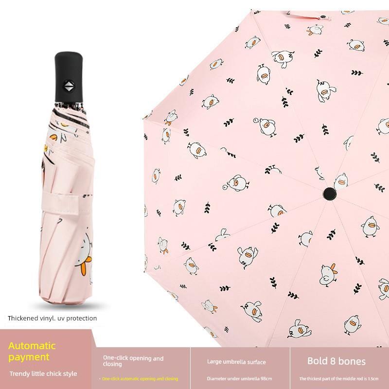 Dual-Purpose Sun and Rain Umbrella for Men and Women, Sun Protection, Uv-Resistant, Portable, Foldable, Fully Automatic, Large Sun Umbrella
