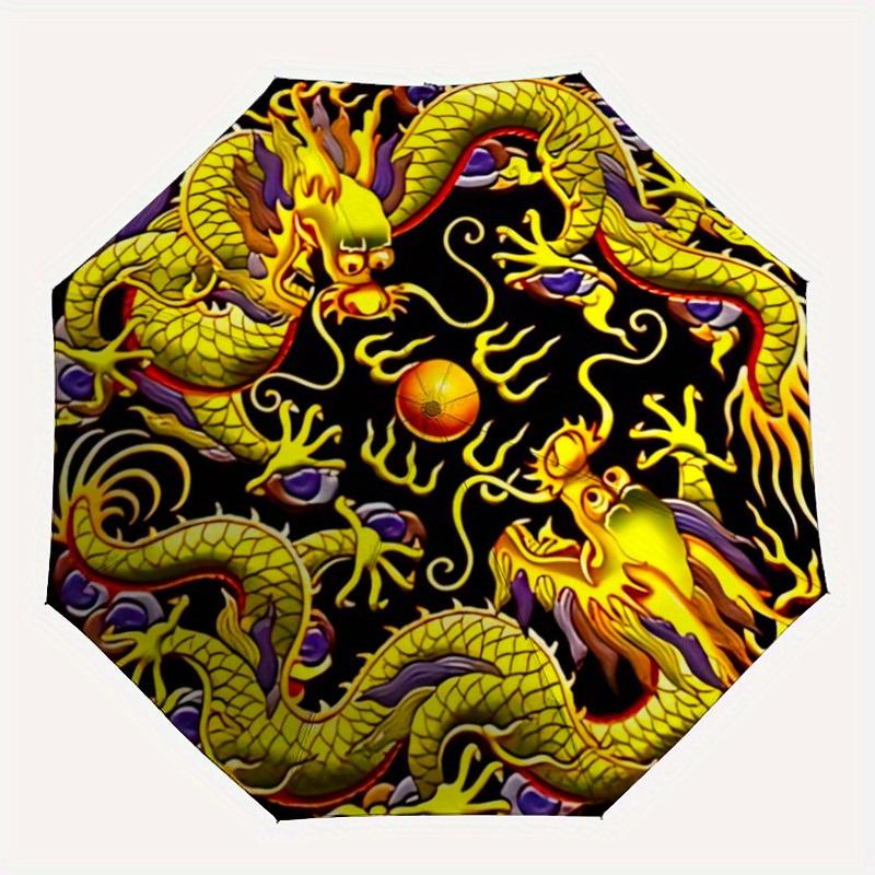 

1pc Dragon Yin Yang Automatic Opening/closing Umbrella with Auto Open/Close, Windproof, Foldable Sunshade yy250811196