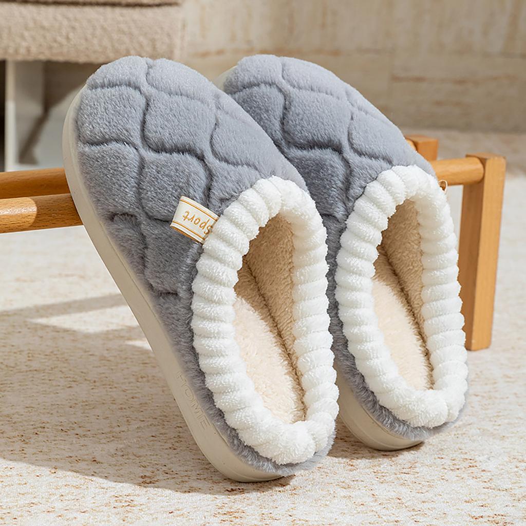 Women's Fashionable Diamond Shaped Cotton Slippers With A Poop Like Feel For Indoor Home Warmth House Slippers Women Washable