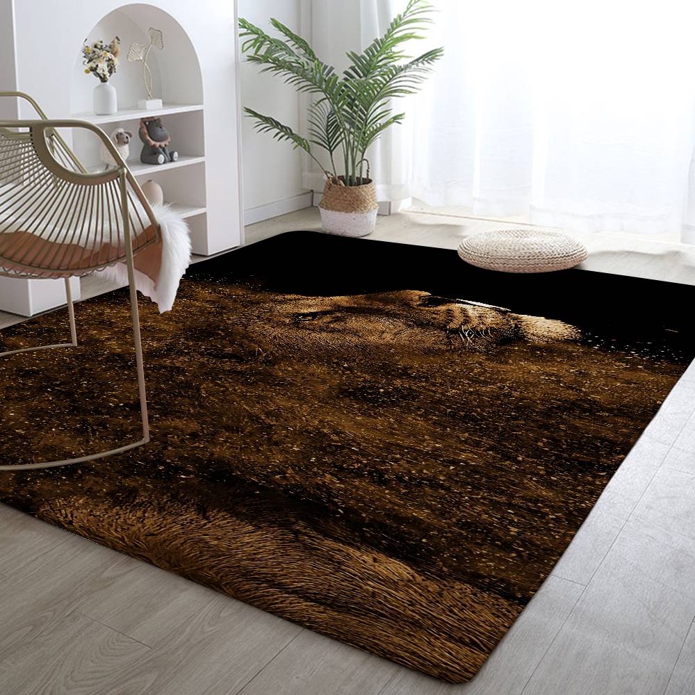 Animal Lion Carpet Bathroom Anti-slip Mat Door Mat Home Decoration Mat Entrance Door Mat Scratch-resistant Door Mat