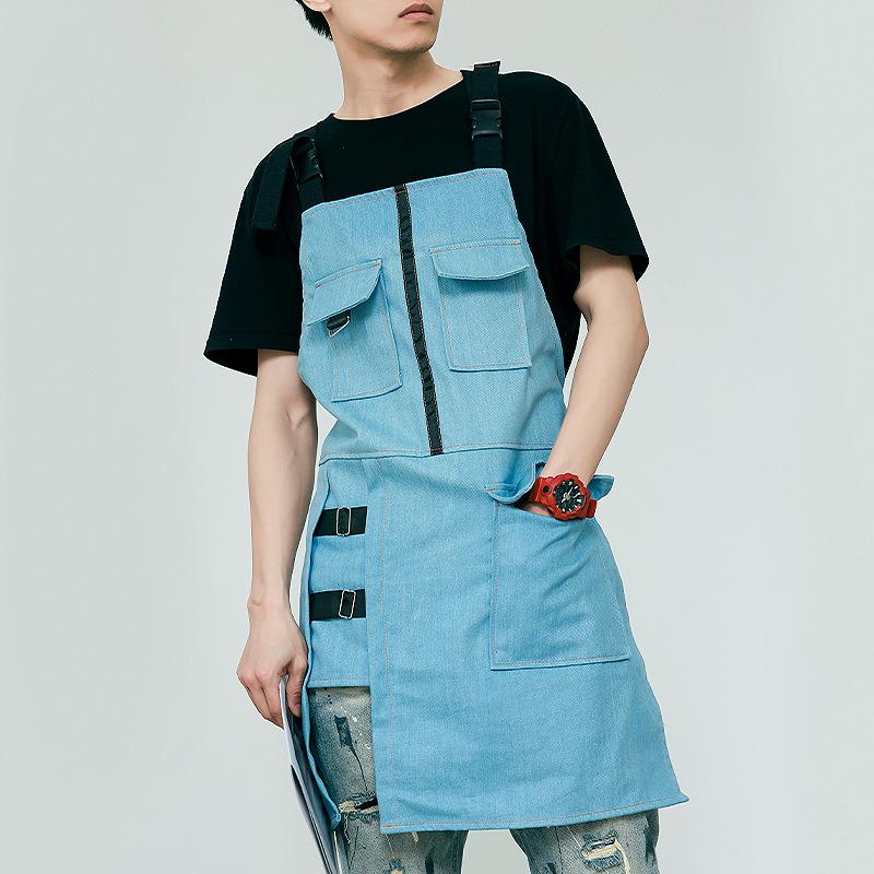 Denim Apron Work Apron For Men And Women Milk Tea Shop Hairstylist Gardening Restaurant Waiter Work Clothes Apron Kitchen