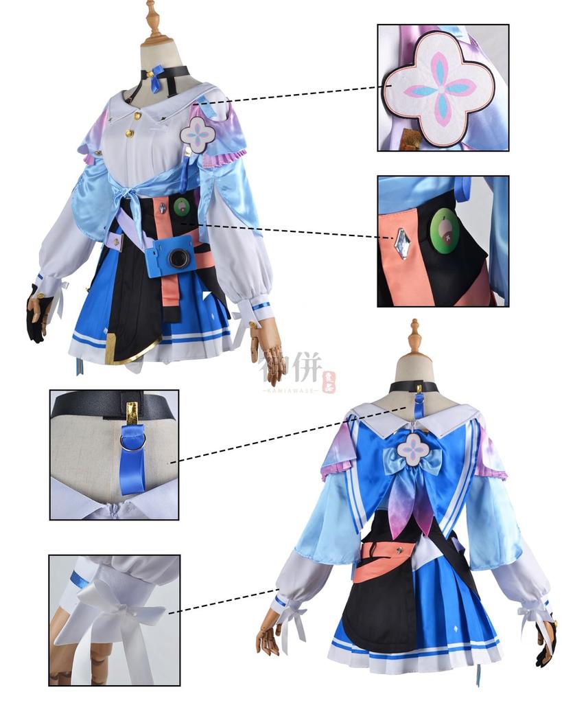 March 7th Cosplay Costume with Wig Star Rail Adult Size Fancy Cultural Stage Costume [Kamihei Ryohin] - Collapse - - Dress, Festival, Event, (with