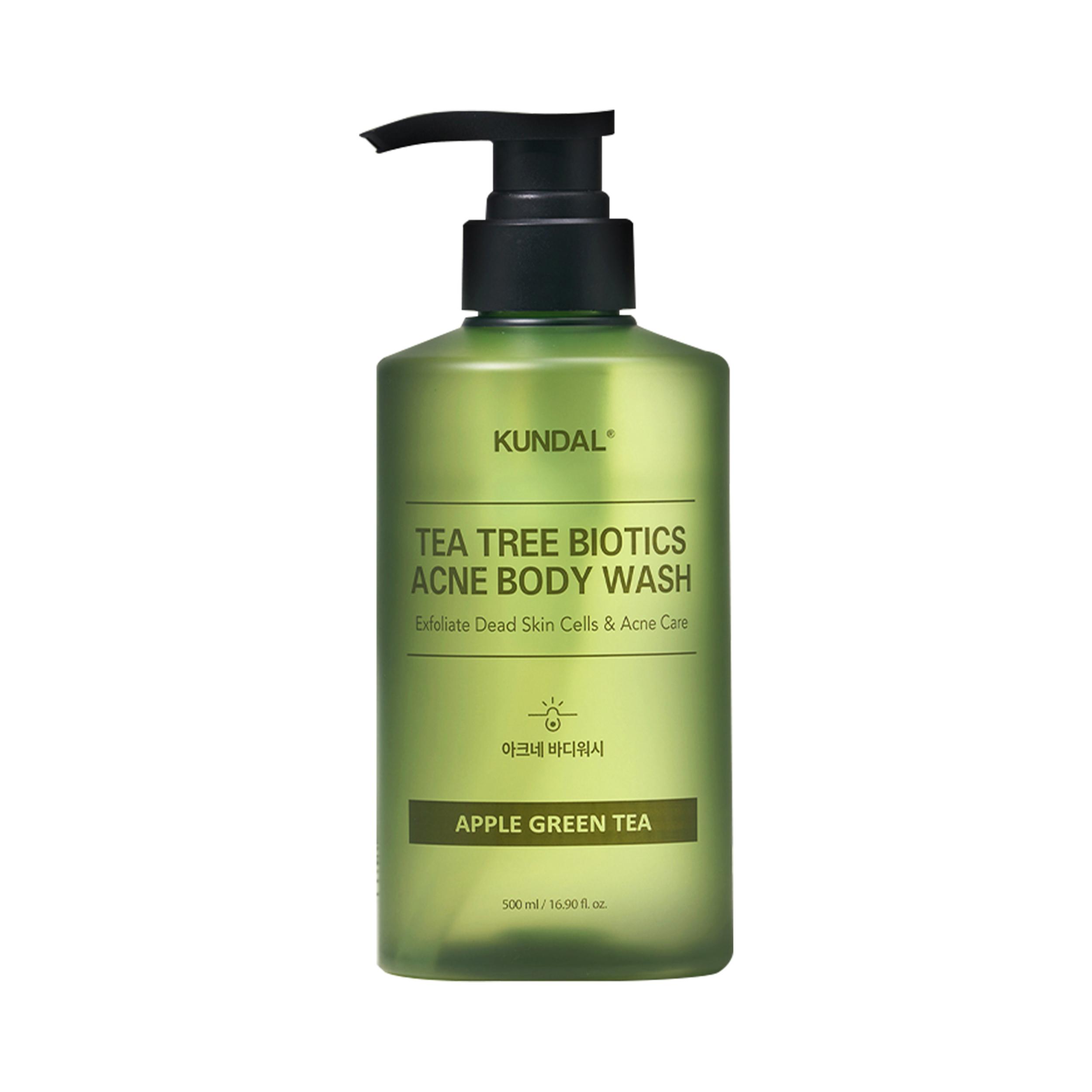 

Гель для душа от высыпаний на теле Яблоко Зеленый чай Tea Tree Bioticts Acne Body Wash Apple Green Tea Kundal 500 мл