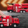 New Smoke Exhaust Fire Truck Die-cast Light Music Alloy Fire Truck Model Can Spray Water Ladder Rescue Truck Toy Children's Gift