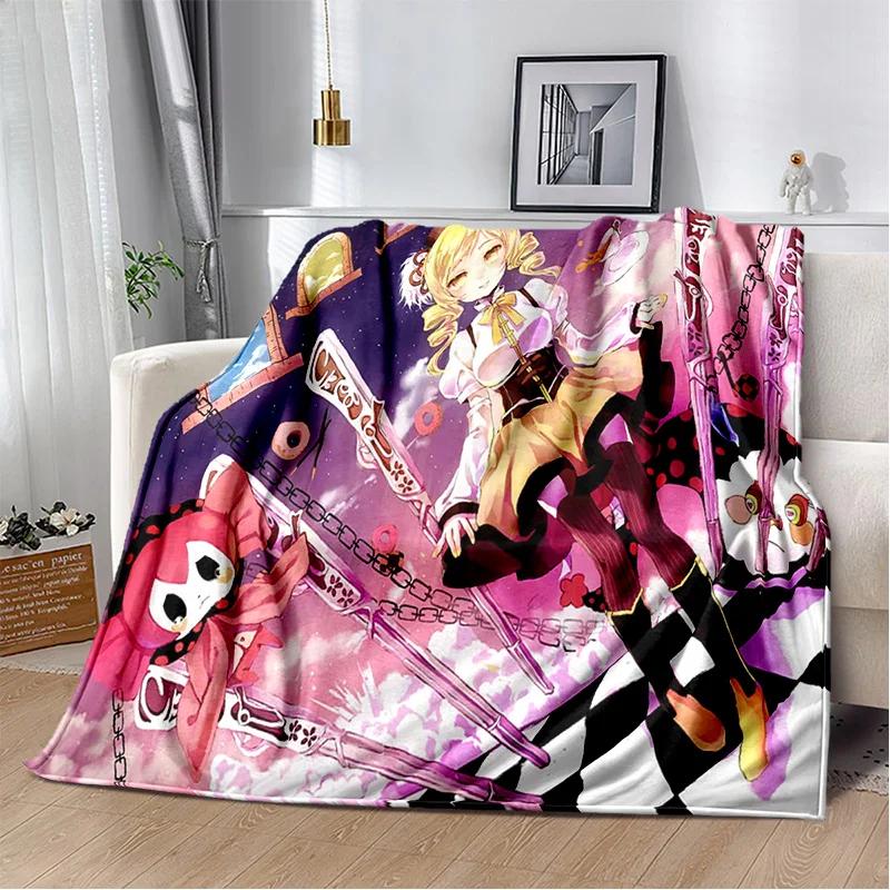 Karikatür Puella Magi Madoka Magica Battaniye, Yumuşak Atmak Battaniye Ev Yatak Odası Yatak Kanepe Piknik Seyahat Ofis Kapak Battaniye Çocuklar için
