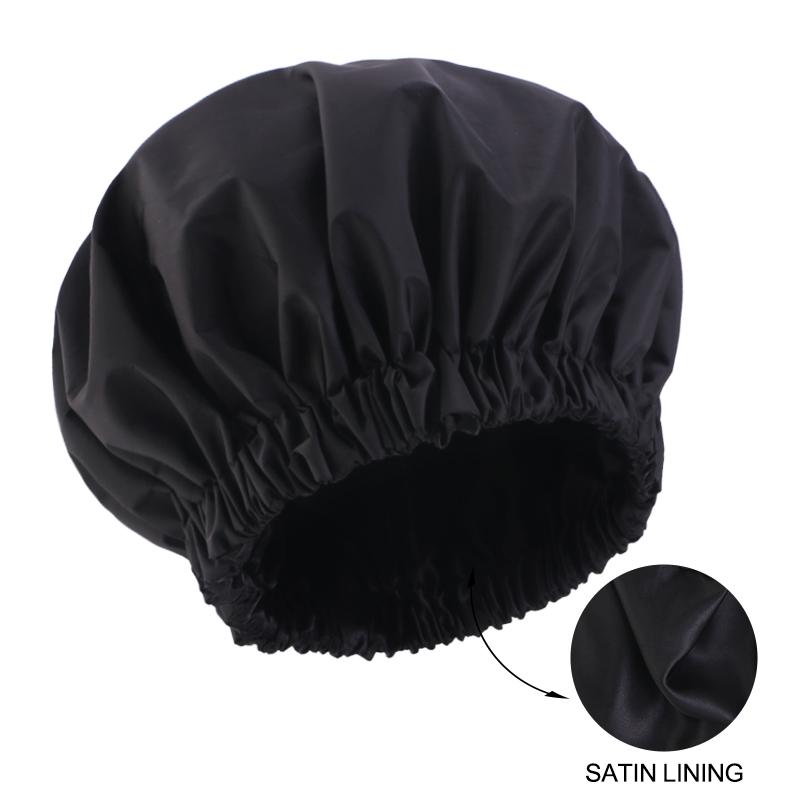 NEW double Layer solid color Shower Caps Waterproof Bath Caps Reusable Shower Caps For Women Ladies Spa Salon