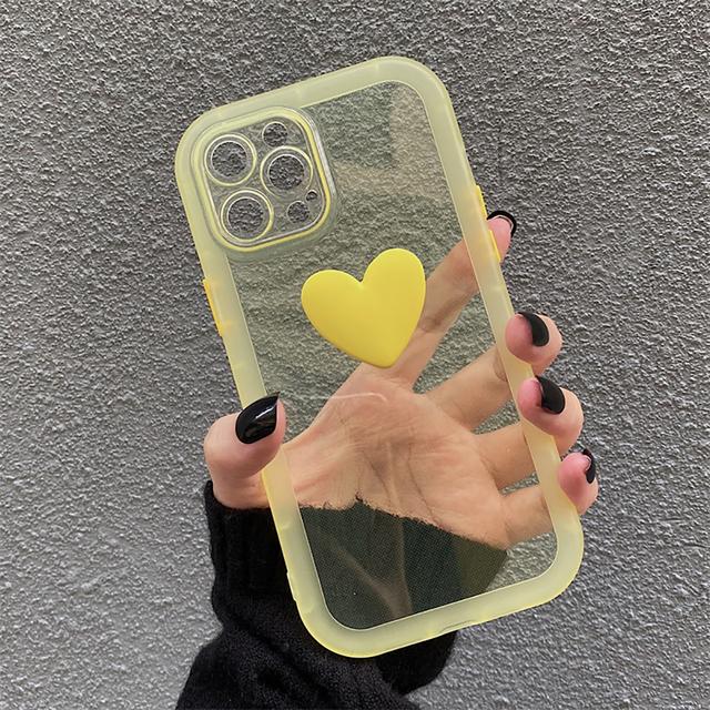 3D süße Herz Bonbonfarben stoßfeste Hülle für Iphone 12 11 13 14 Pro Max Xr Xs X 14 Plus transparente weiche Silikon-Rückseite