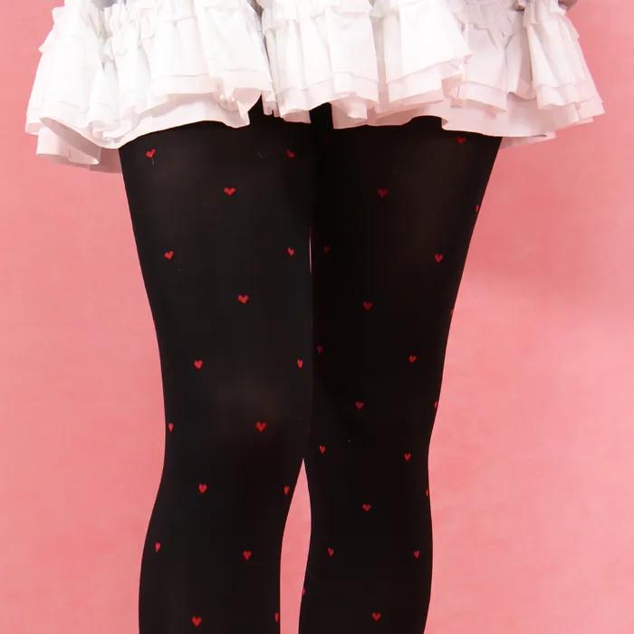 Petit Heart Stockings (Black)
