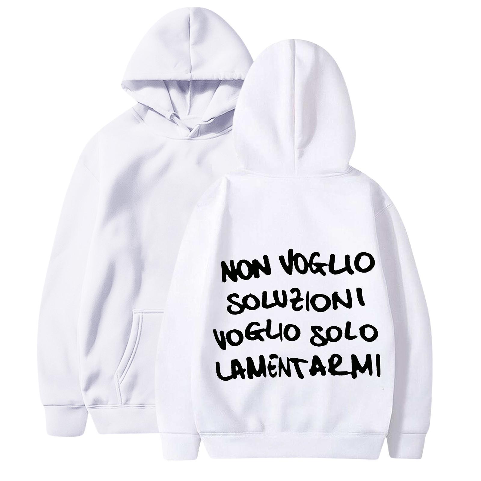 

Женская повседневная модная однотонная толстовка с капюшоном и принтом регби с длинными рукавами XL белый