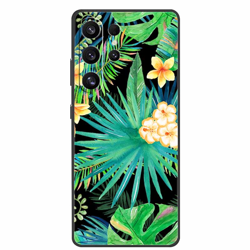 For Samsung Galaxy S26 Ultra Case Cute Floral Black Luxury Soft Silicone Back Cover For Samsung S26 Ultra Cases GalaxyS26 Ultra