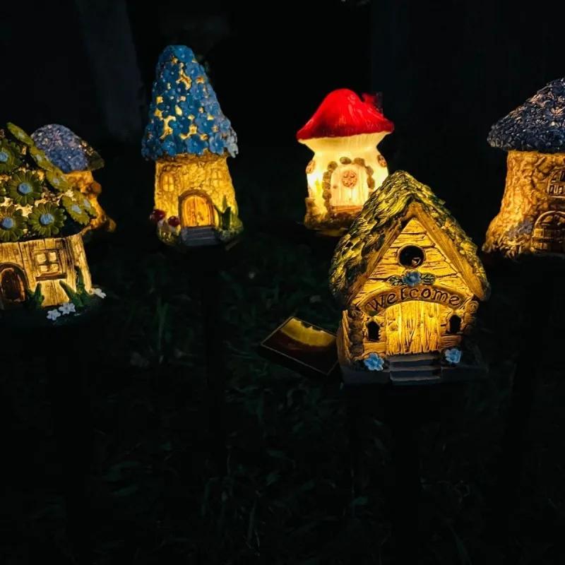 New LED Cartoon Creative Mushroom Lamp Outdoor Waterproof Atmosphere Decorative Floor Plug in Light Solar Garden Landscape Light