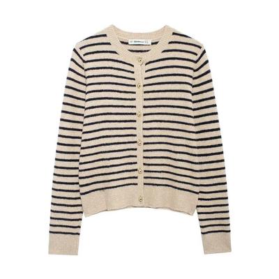 2024 Autumn Striped Knit Cardigan Sweater