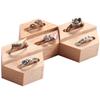 Box Two-Tier Holder Stand For Jewelry Showcase Anti-Slip Base Geometric Design Ring Display Stand Wooden Rings Holder Geometric
