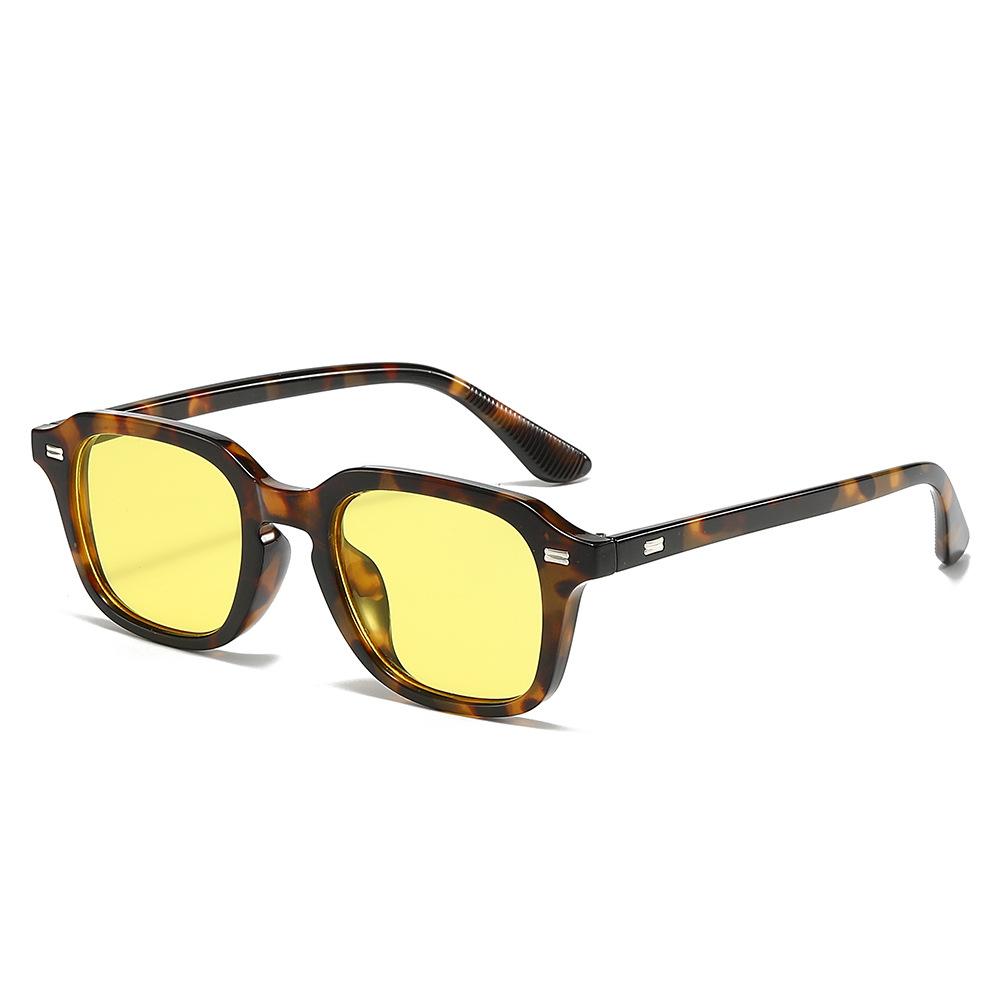 JYL Square Candy Color Sunglasses UV400 Women Retro Rivets Orange Trendy / 89239