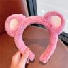 Strawberry Bear Plush Headband Female Autumn And Winter Face Wash Pressure Hair Non-Slip Hairpin Year Cat Ear Headband