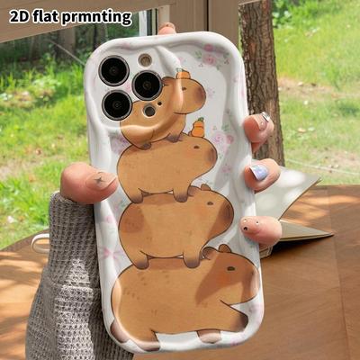 Phone Case: 2D Flat, Suitable for iPhone 18 17 16 15 14 13 12 Pro Protective Case, Phone Decoration, Stacking Capybara, Perfect Christmas and Hallowee