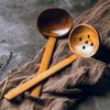 4Pcs Wooden Spoon Ramen Soup Spoon Ladle Japanese Kitchen Spoons Long Handle Restaurant Dinner Serving Spoon Set Wood Tableware