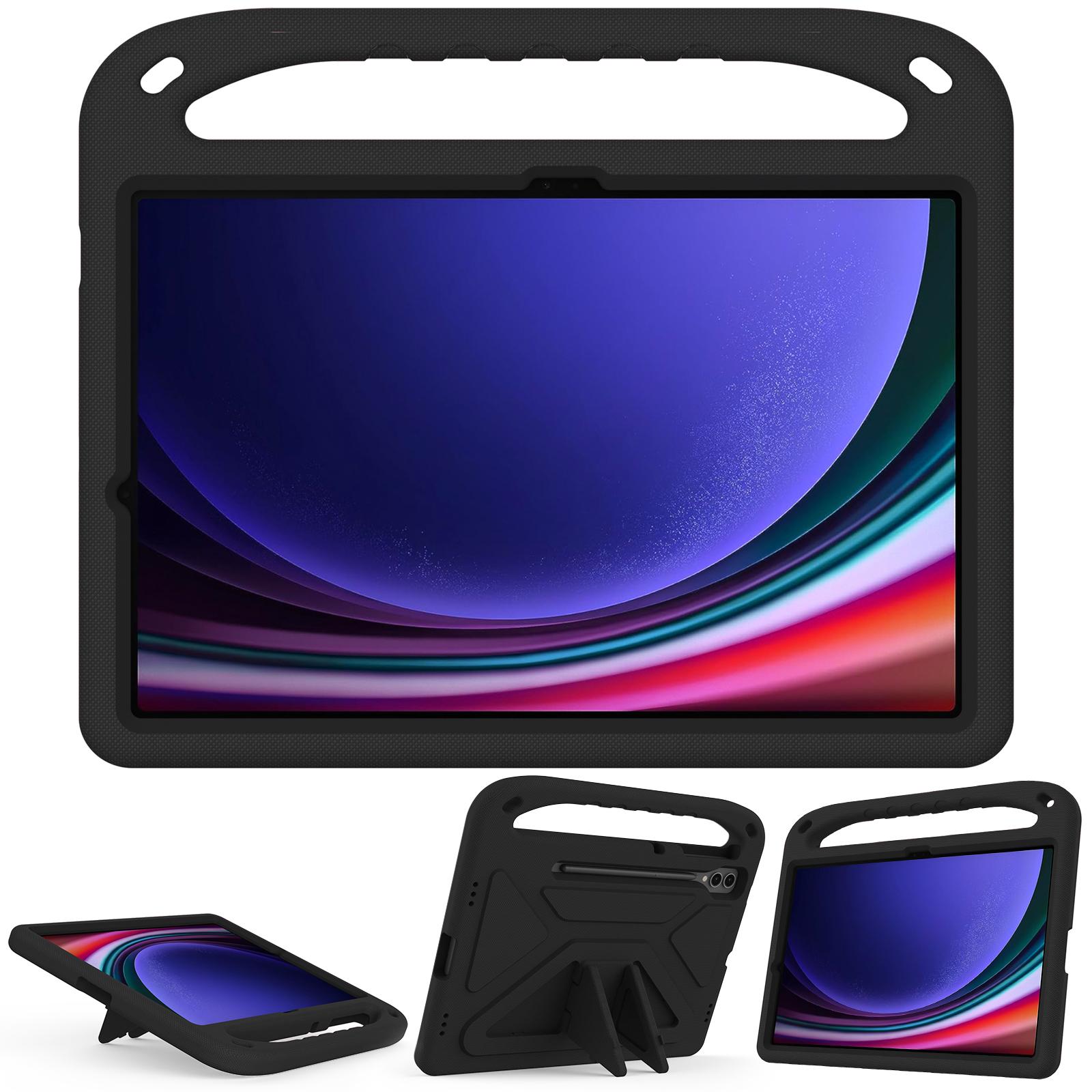 

For Samsung Galaxy Tab S9 FE+ Case Hand Grip EVA Tablet Kickstand Cover Rose