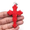 Pendant Red Coral CrosGemstone Handmade Ethnic Silver Jewelry 3.5"