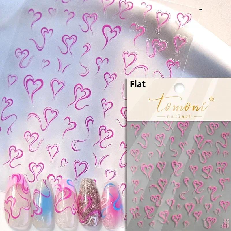 Cat's Eye 5D Gradient European Love Gem Wing Crystal Geometric Colorful Self Adhesive Nail Art Stickers Manicure Decals