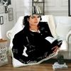 Coperta in Pile Stampata 3D di Michael Jackson per Letti Trapunta Spessa Copriletto alla Moda Coperta Sherpa per Adulti Bambini Adolescenti 100x150cm