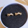 Tide Pentagram Earrings Temperament Golden Ear Bone Clip Imitation Zircon Ear Bone Clip