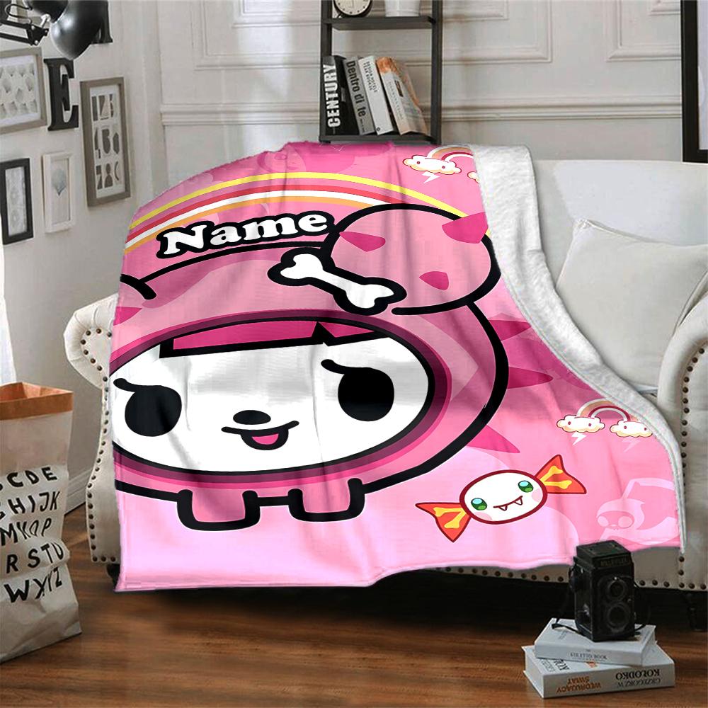 Custom Name Tokidoki Theme Printed Blanket - Perfect for Couch, Bed, Travel & Outdoor Use | Machine Washable, Cozy & Durable.