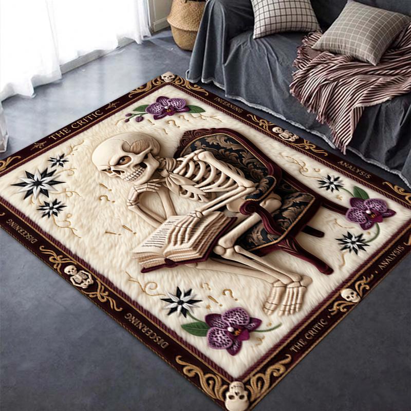 2025 Neuer Denker Totenkopf Teppich für Wohnzimmer Schlafzimmer Zuhause Sofa Dekoration, Kinder Spiel rutschfeste Fußmatte