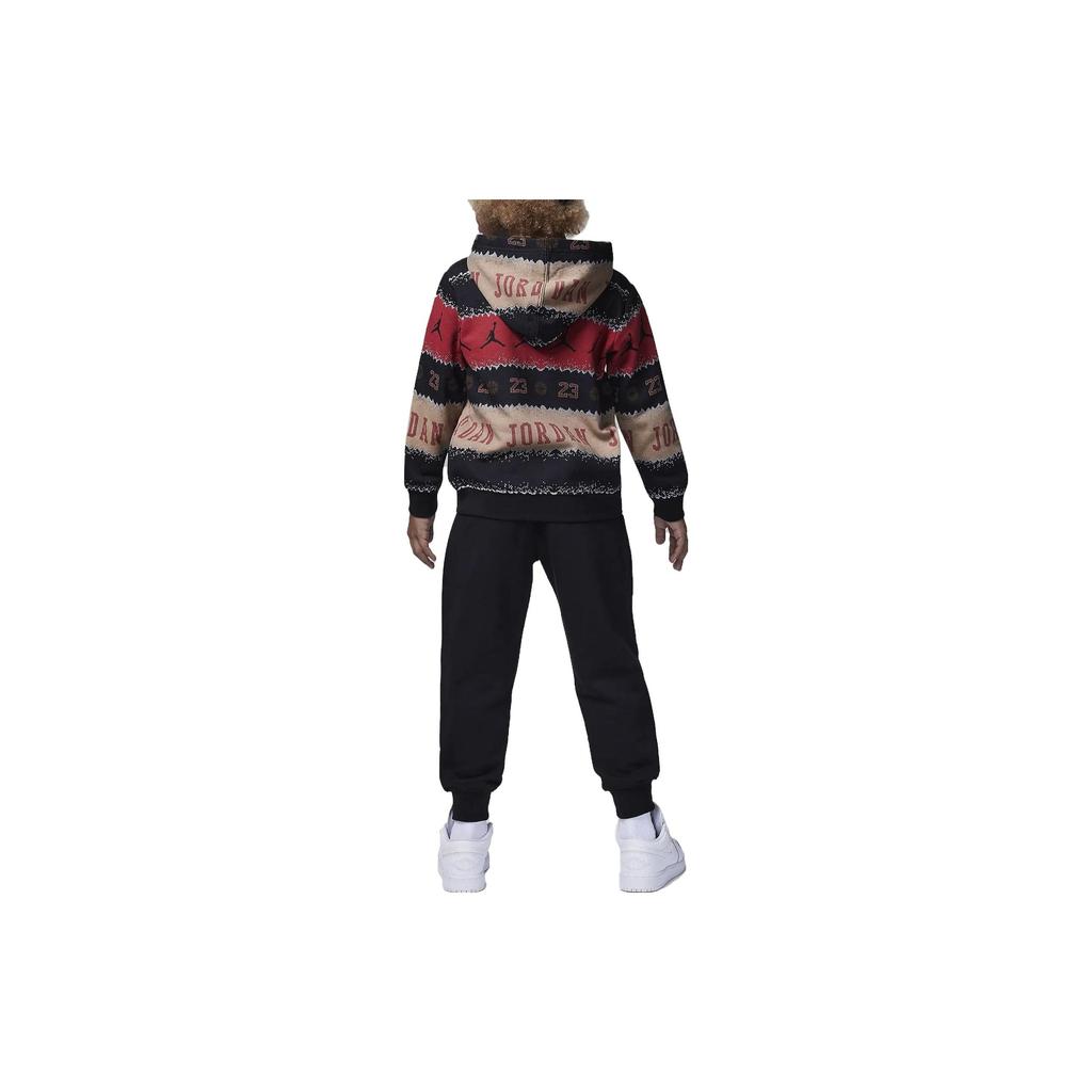 (GS) Air Jordan MJ Holiday Fleece Crew Set 'Multicolor Black' Kids' FV6162-010