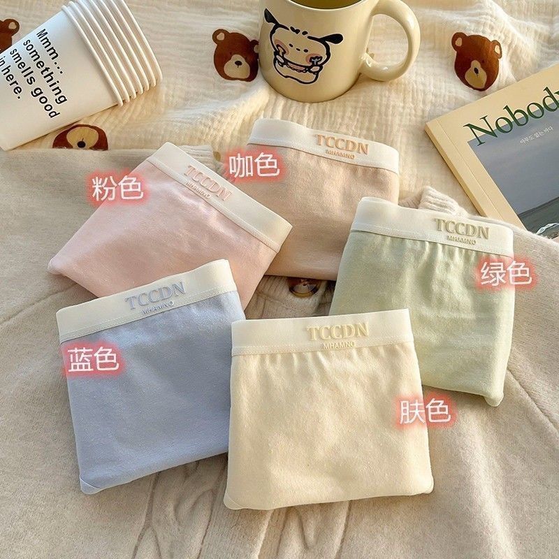 7A Antibacterial Pure Cotton Mid-Waist Women Briefs, Seamless Hip Lift Breathable Full Cotton Crotch Skin-Friendly Teen Girls Panties