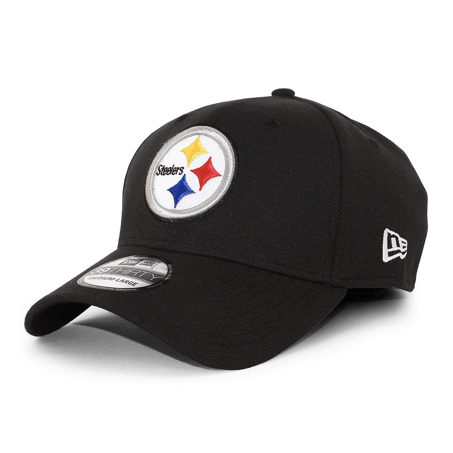 

New Era Pittsburgh Steelers 39THIRTY NFL TEAM CLASSIC FLEX FIT Эластичный размер 3930 дюймов КЕПКА, Посадка, (S/M, Прибл.. 21.6-22.6 (55.8-57.7 см)) [Использовал] чёрный