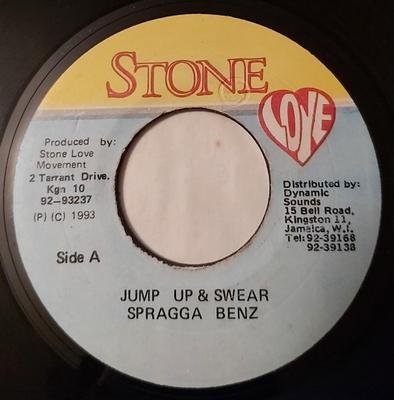 7inch Record SPRAGGA BENZ  Jump Up  Swear NONE Stone Love 1993 Jamaica Reggae Ska  Dub Used