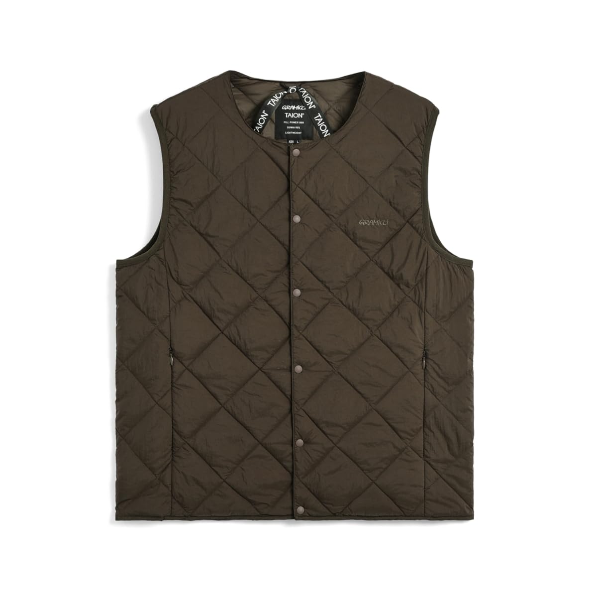 

Taion Unisex Crew Neck Down Vest Dark Size 2XL (G4FU-J100-TG), Brown,