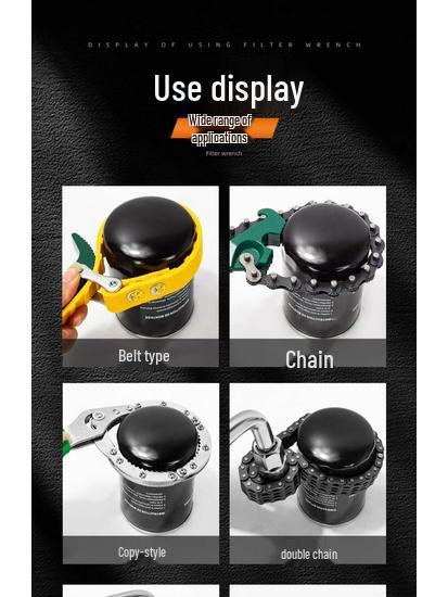 Regulowany antypoślizgowy klucz do filtrów oleju z trzema szczękami do wkładów oczyszczaczy wody