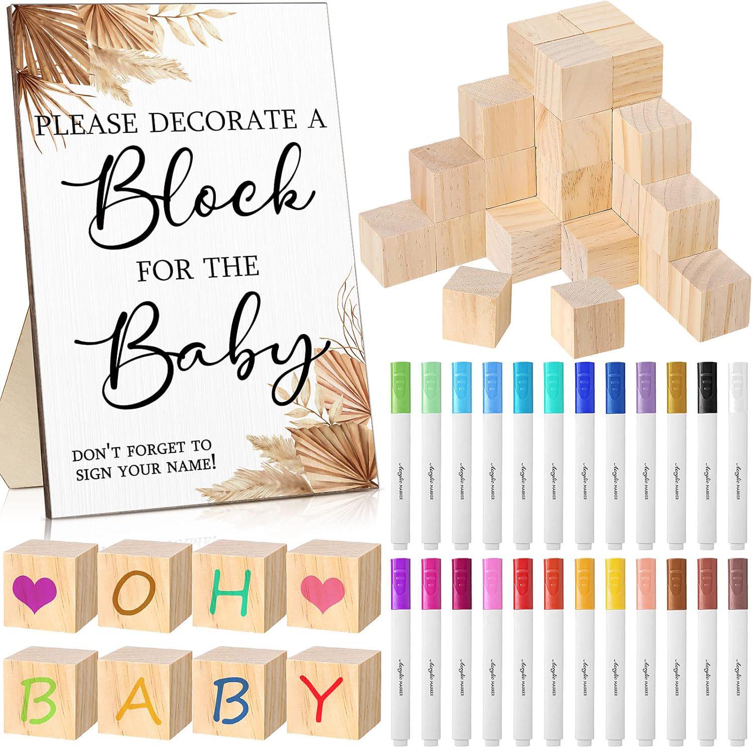 Pine Wood Cross-Border Shower Party DIY Ornaments and Building Set