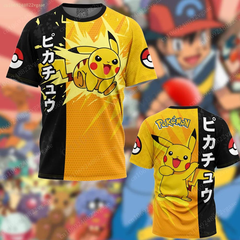 Summer Pikach T Shirt Kids  Pokemon Tshirt Girls Boys Short Sleeve Cartoon Tee Tops