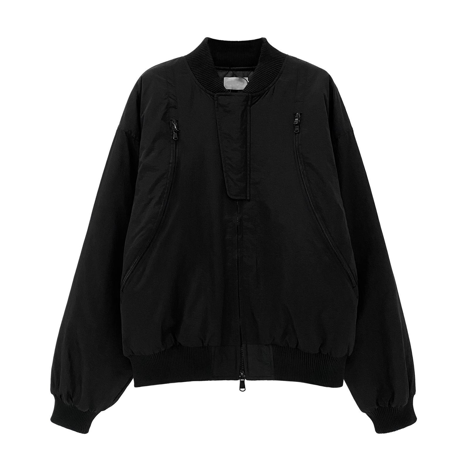 

American High Street Bomber: Unisex Deconstructed Multi-Zipper Baseball Jacket for Autumn/Winter. XL чорний